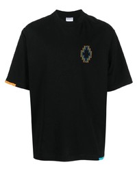 T-shirt girocollo ricamata nera di Marcelo Burlon County of Milan