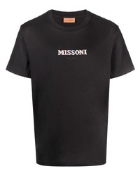 T-shirt girocollo ricamata nera di Missoni
