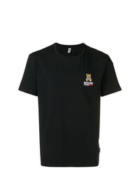 T-shirt girocollo ricamata nera di Moschino