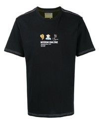 T-shirt girocollo ricamata nera di Musium Div.