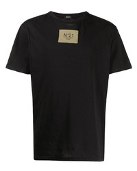 T-shirt girocollo ricamata nera di N°21