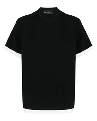 T-shirt girocollo ricamata nera di Neil Barrett