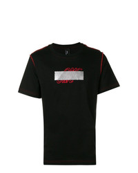 T-shirt girocollo ricamata nera di Omc