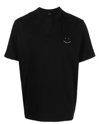 T-shirt girocollo ricamata nera di Paul Smith