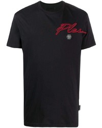 T-shirt girocollo ricamata nera di Philipp Plein