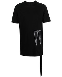 T-shirt girocollo ricamata nera di Rick Owens DRKSHDW