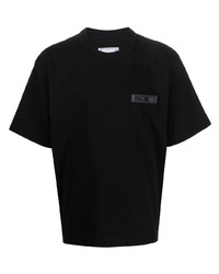 T-shirt girocollo ricamata nera di Sacai