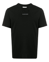 T-shirt girocollo ricamata nera di Sandro Paris