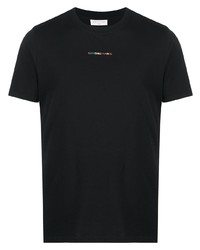 T-shirt girocollo ricamata nera di Sandro Paris