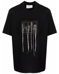 T-shirt girocollo ricamata nera di Song For The Mute