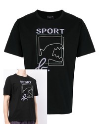 T-shirt girocollo ricamata nera di SPORT b. by agnès b.