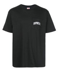 T-shirt girocollo ricamata nera di Supreme