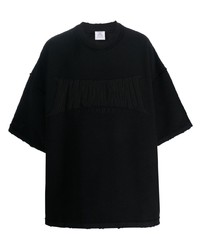 T-shirt girocollo ricamata nera di Vetements