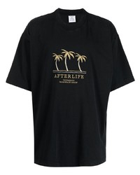T-shirt girocollo ricamata nera di Vetements