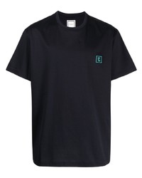 T-shirt girocollo ricamata nera di Wooyoungmi