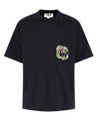T-shirt girocollo ricamata nera di YMC