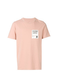 T-shirt girocollo ricamata rosa