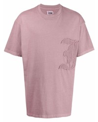 T-shirt girocollo ricamata rosa di Izzue