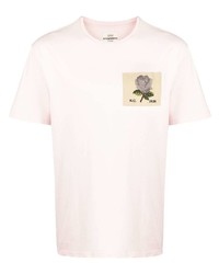 T-shirt girocollo ricamata rosa di Kent & Curwen