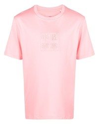 T-shirt girocollo ricamata rosa di Li-Ning