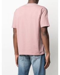 T-shirt girocollo ricamata rosa di Stone Island