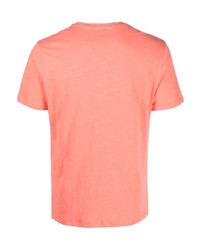 T-shirt girocollo ricamata rosa di Peuterey