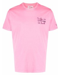 T-shirt girocollo ricamata rosa di MC2 Saint Barth