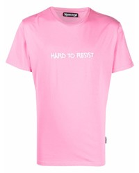 T-shirt girocollo ricamata rosa di Nasaseasons