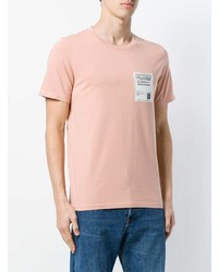 T-shirt girocollo ricamata rosa di Maison Margiela