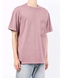 T-shirt girocollo ricamata rosa di Izzue