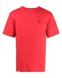 T-shirt girocollo ricamata rossa di AAPE BY A BATHING APE
