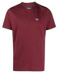 T-shirt girocollo ricamata rossa di Barbour