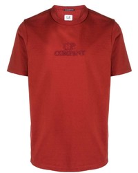 T-shirt girocollo ricamata rossa di C.P. Company