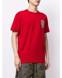 T-shirt girocollo ricamata rossa di DSQUARED2