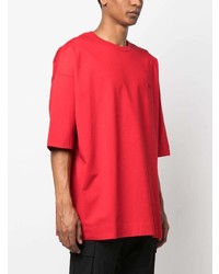 T-shirt girocollo ricamata rossa di Juun.J