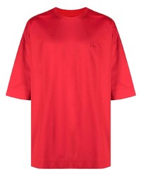 T-shirt girocollo ricamata rossa di Juun.J