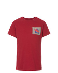 T-shirt girocollo ricamata rossa di Kent & Curwen