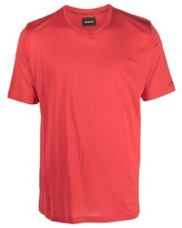 T-shirt girocollo ricamata rossa di Kiton