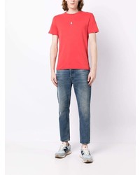 T-shirt girocollo ricamata rossa di Polo Ralph Lauren