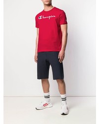 T-shirt girocollo ricamata rossa di Champion