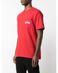 T-shirt girocollo ricamata rossa di Supreme