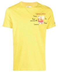 T-shirt girocollo ricamata senape di MC2 Saint Barth