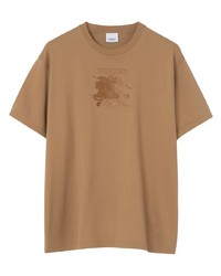 T-shirt girocollo ricamata terracotta di Burberry