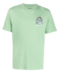 T-shirt girocollo ricamata verde menta di Carhartt WIP