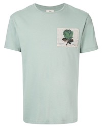 T-shirt girocollo ricamata verde menta di Kent & Curwen