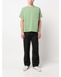 T-shirt girocollo ricamata verde menta di Bode
