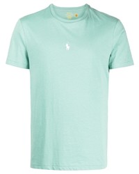 T-shirt girocollo ricamata verde menta di Polo Ralph Lauren