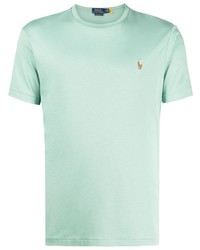 T-shirt girocollo ricamata verde menta di Polo Ralph Lauren