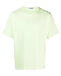 T-shirt girocollo ricamata verde menta di Stone Island