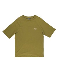 T-shirt girocollo ricamata verde oliva di A.P.C.